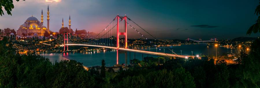 صورة تظهر جسر البوسفور بمدينة اسطنبول (شاتر ستوك)